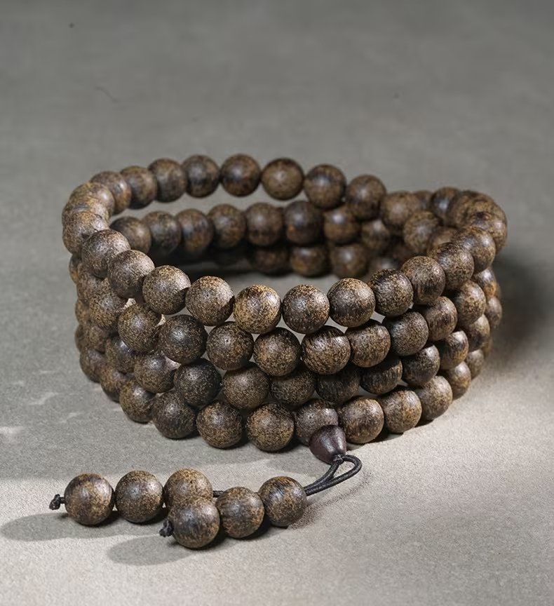 Natural Agarwood 108 Bead Bracelet