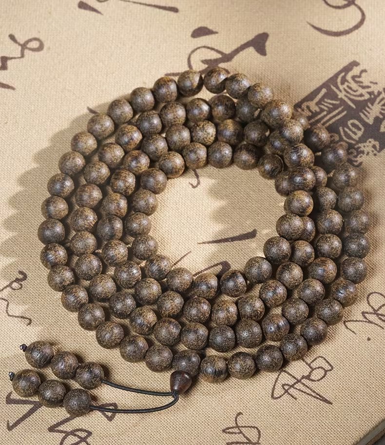 Natural Agarwood 108 Bead Bracelet