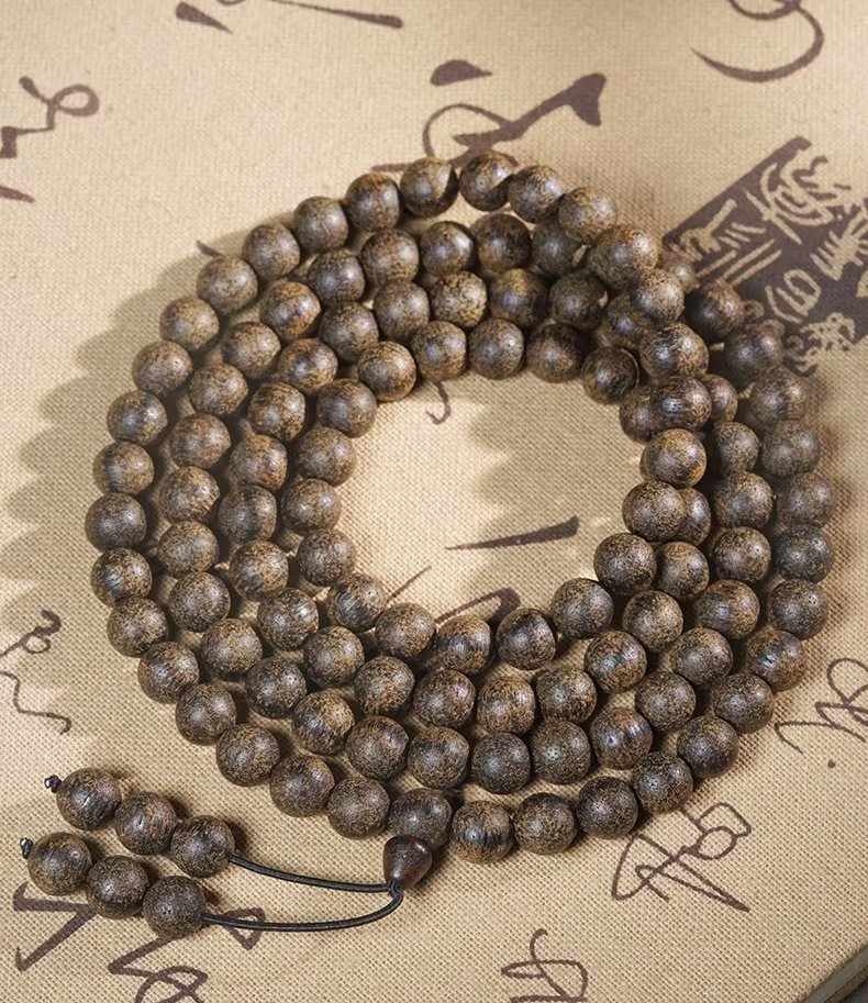 Natural Agarwood 108 Bead Bracelet