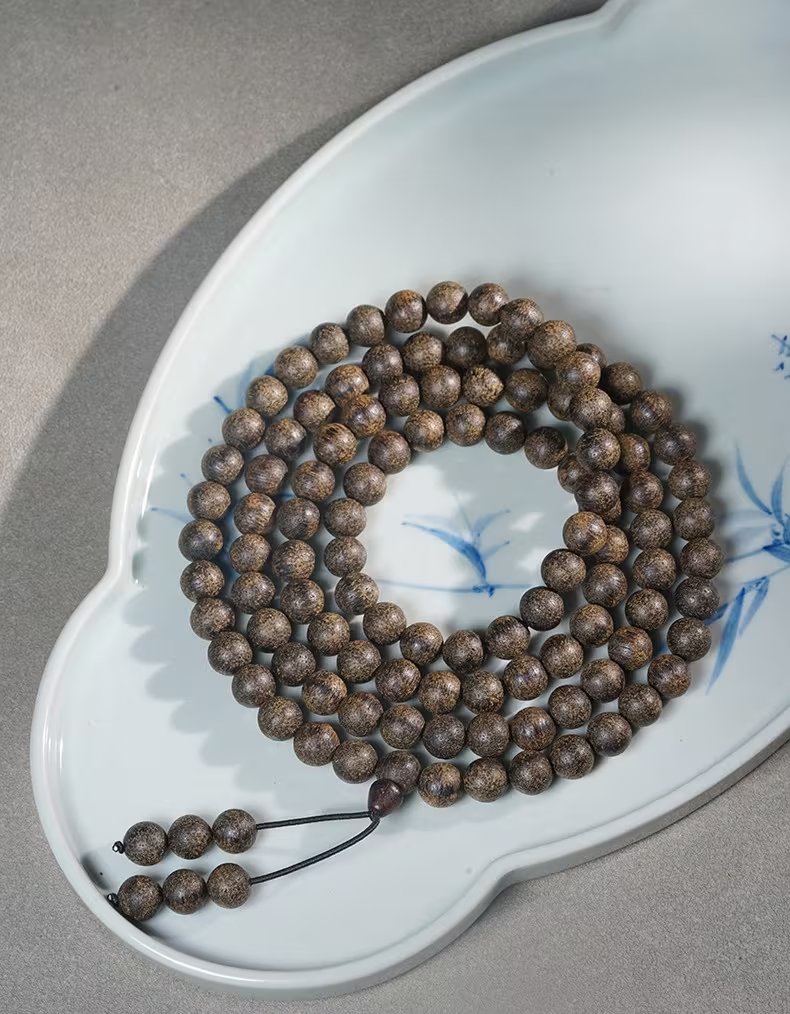 Natural Agarwood 108 Bead Bracelet