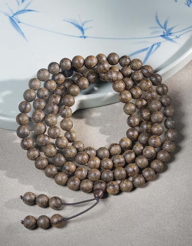 Natural Agarwood 108 Bead Bracelet