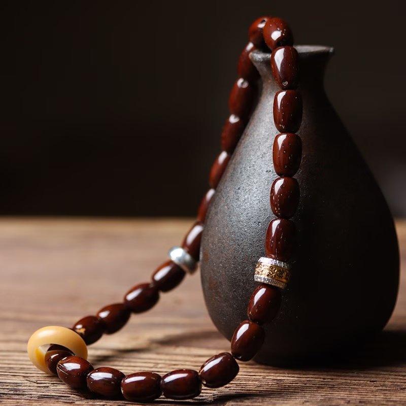 Purple Golden Bodhi Seed Double Wrap Bracelet