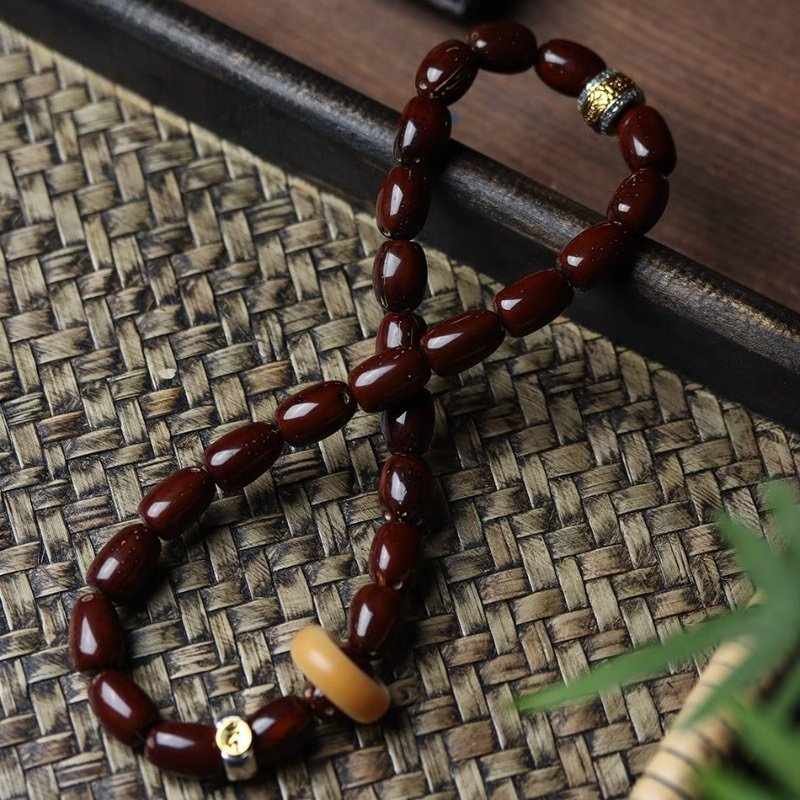 Purple Golden Bodhi Seed Double Wrap Bracelet