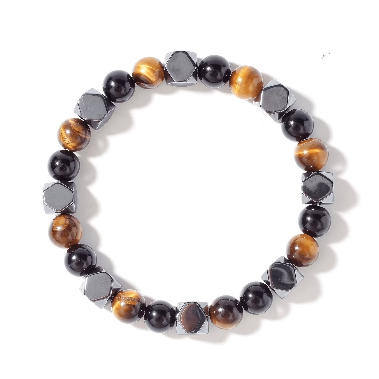 Tiger Eye, Black Onyx & Obsidian Fortune Bracelet