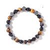 Tiger Eye, Black Onyx & Obsidian Fortune Bracelet
