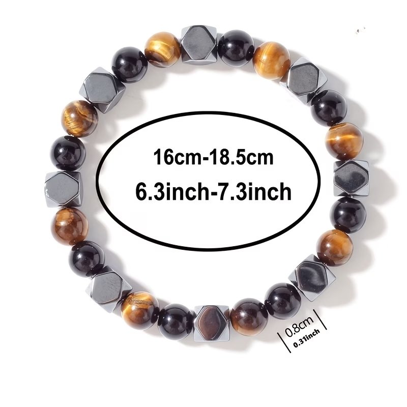 Tiger Eye, Black Onyx & Obsidian Fortune Bracelet