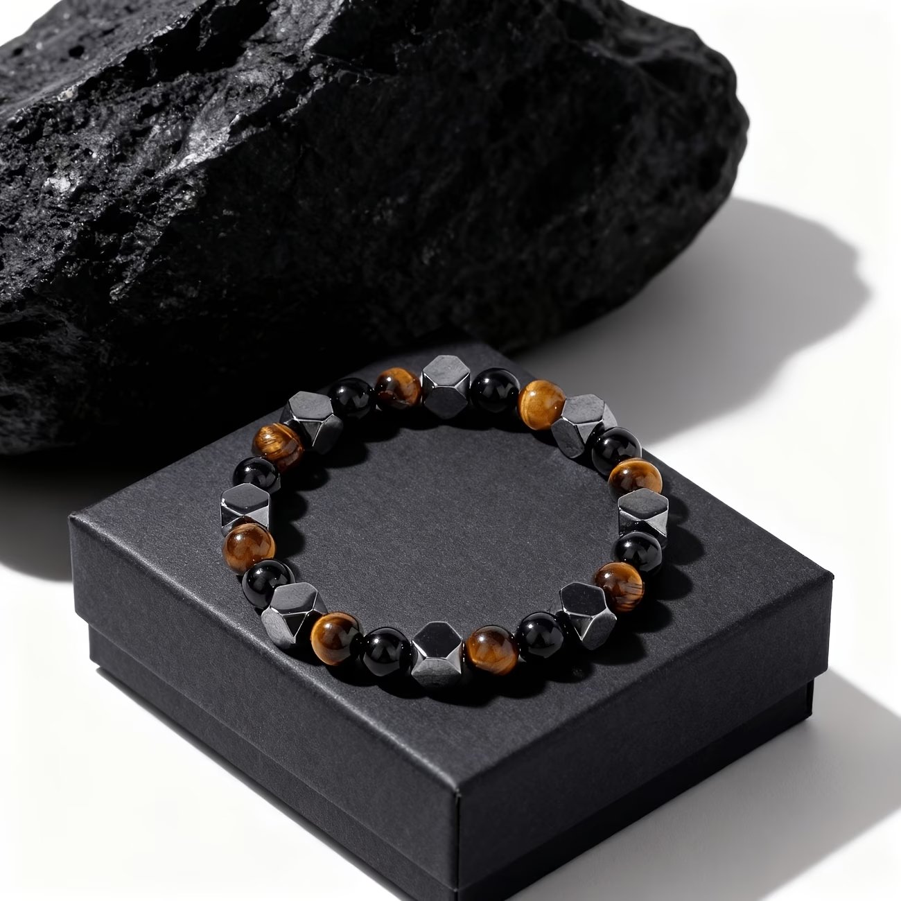 Tiger Eye, Black Onyx & Obsidian Fortune Bracelet