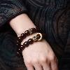 Purple Golden Bodhi Seed Double Wrap Bracelet