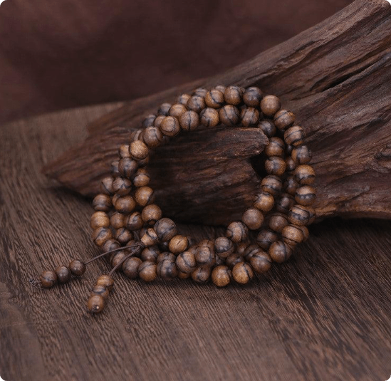 Natural Agarwood 108 Bead Bracelet