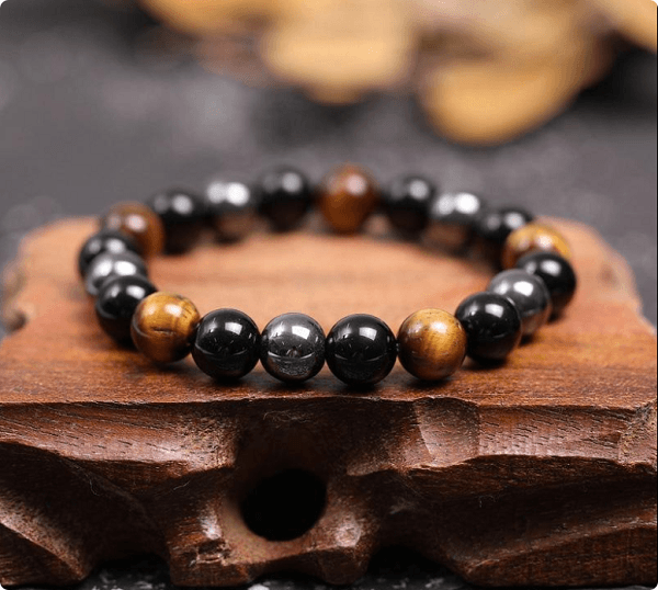 Tiger Eye, Black Onyx & Obsidian Bracelet: