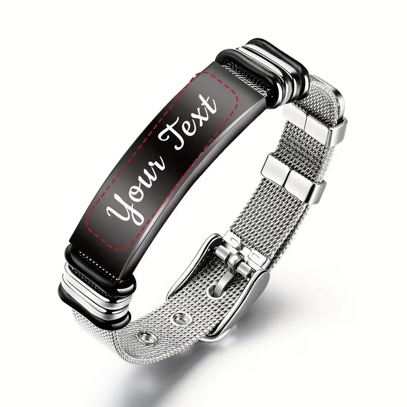 Personalized Custom Engraved Stainless Steel Men Cufflinks