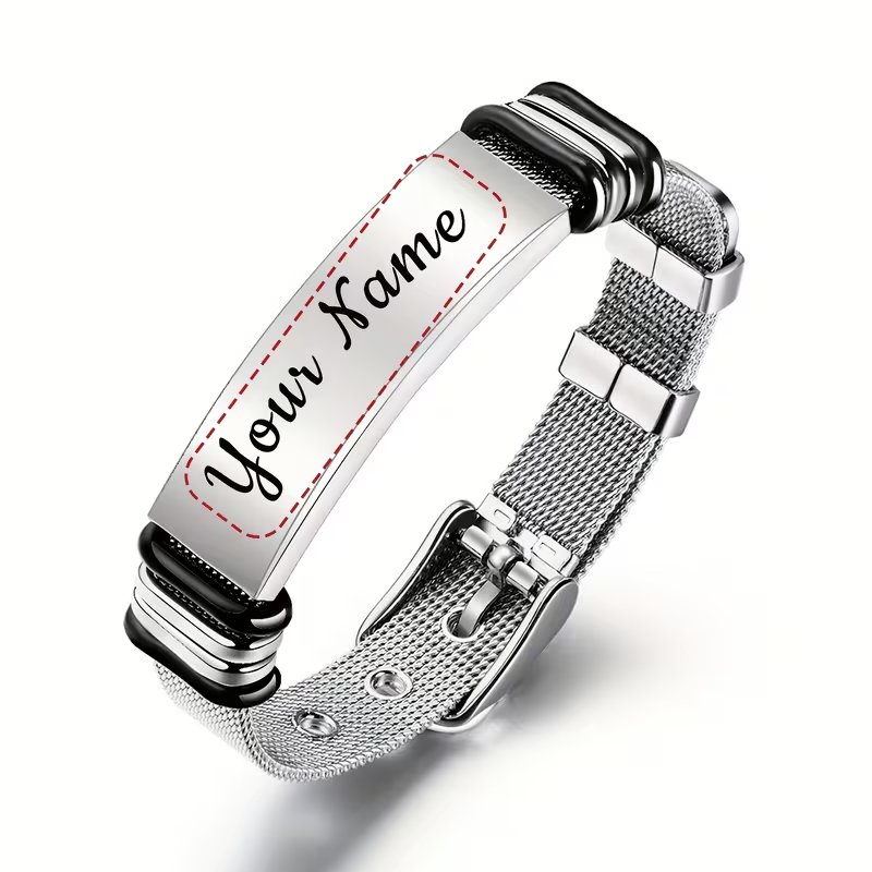 Personalized Custom Engraved Stainless Steel Men Cufflinks