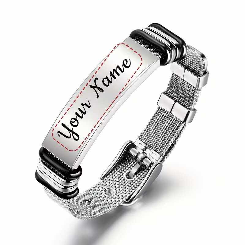 Personalized Custom Engraved Stainless Steel Men Cufflinks