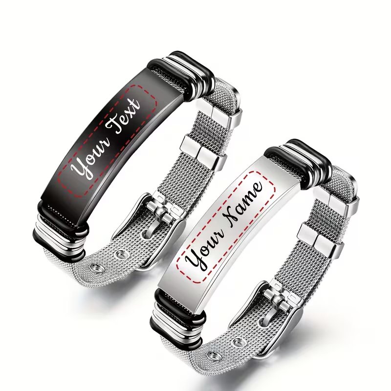 Personalized Custom Engraved Stainless Steel Men Cufflinks
