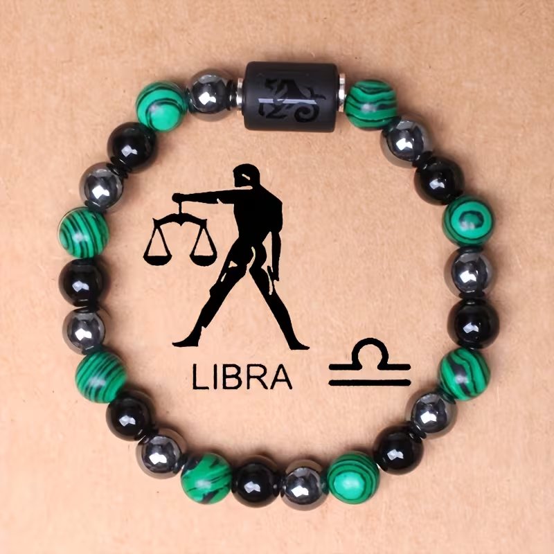 Libra Zodiac Malachite Wealth Attraction Bracelet