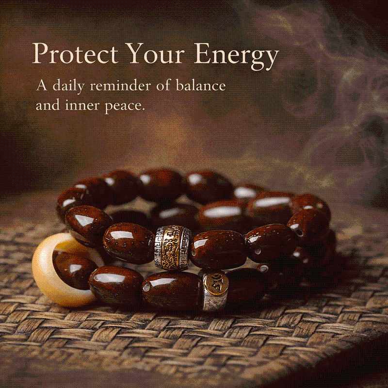 Purple Golden Bodhi Seed Double Wrap Bracelet