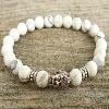 White Howlite Buddha Mala Bracelet