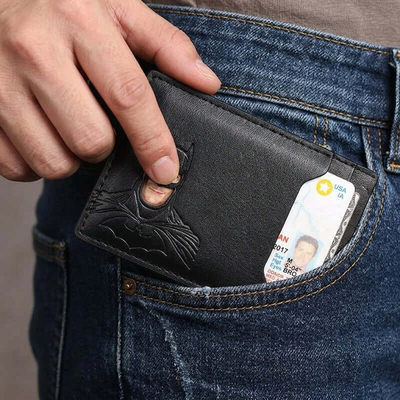 Bat Wallet with Card Slots & ID Holder