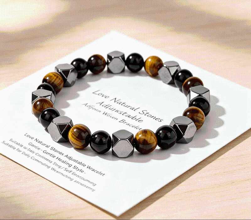 Tiger Eye, Black Onyx & Obsidian Fortune Bracelet