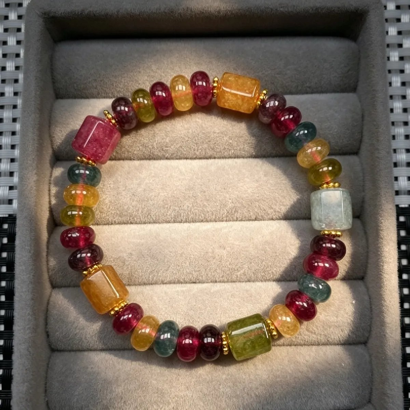 8mm Natural Brazilian Tourmaline Feng Shui Lucky Bracelet