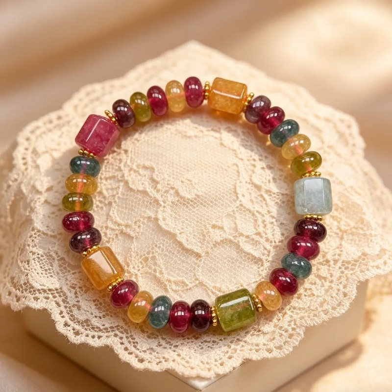 8mm Natural Brazilian Tourmaline Feng Shui Lucky Bracelet
