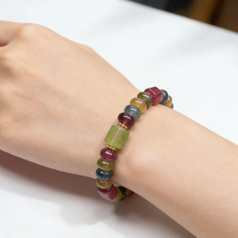 8mm Natural Brazilian Tourmaline Feng Shui Lucky Bracelet