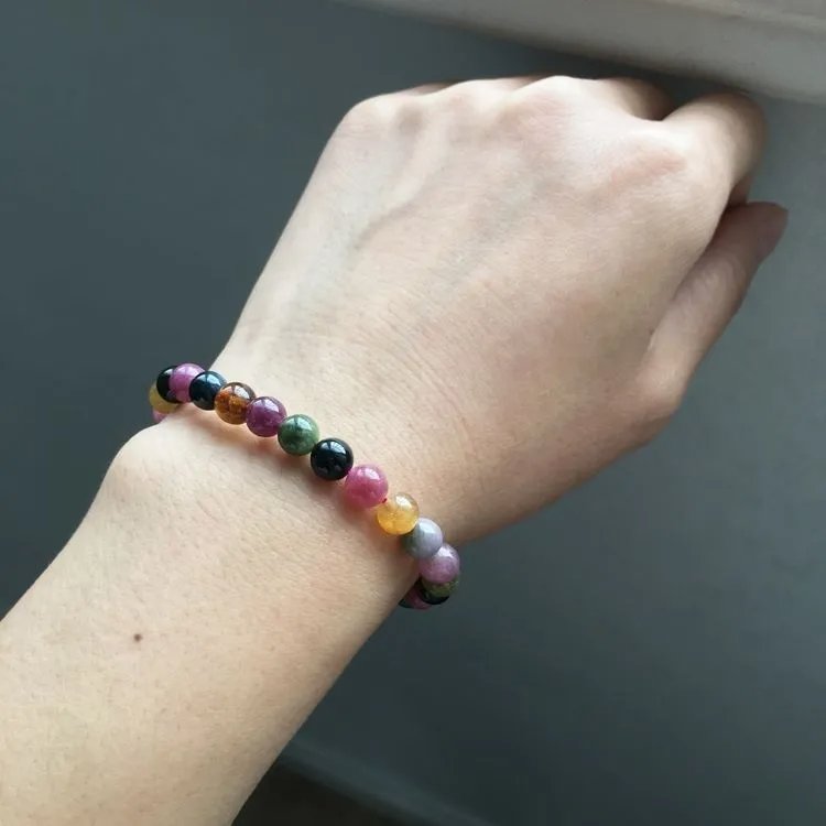 Natural Tourmaline Feng Shui Wealth Bracelet Women Lucky Charm