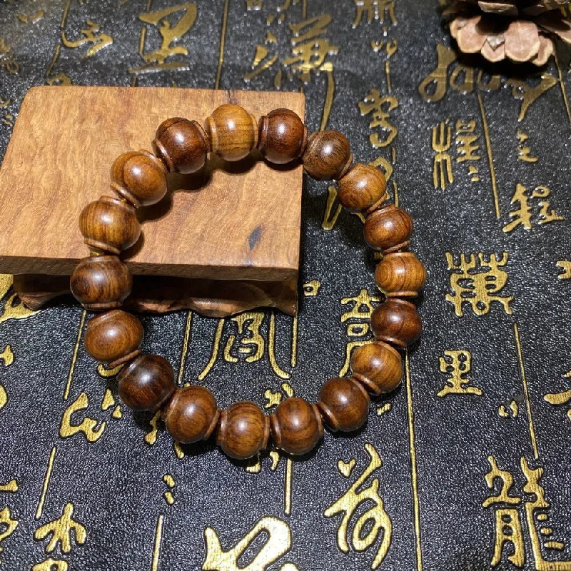 Natural Timor-Leste Agarwood 12mm Men’s Feng Shui Bracelet