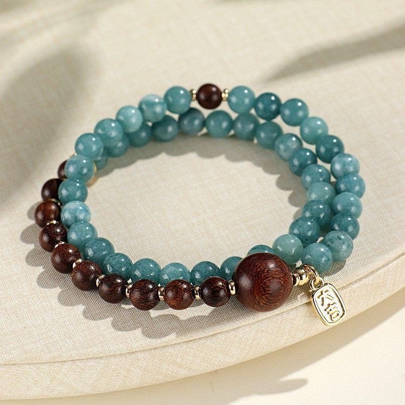 Qi Nan Agarwood Sandalwood Double Circle Feng Shui Wealth Bracelet