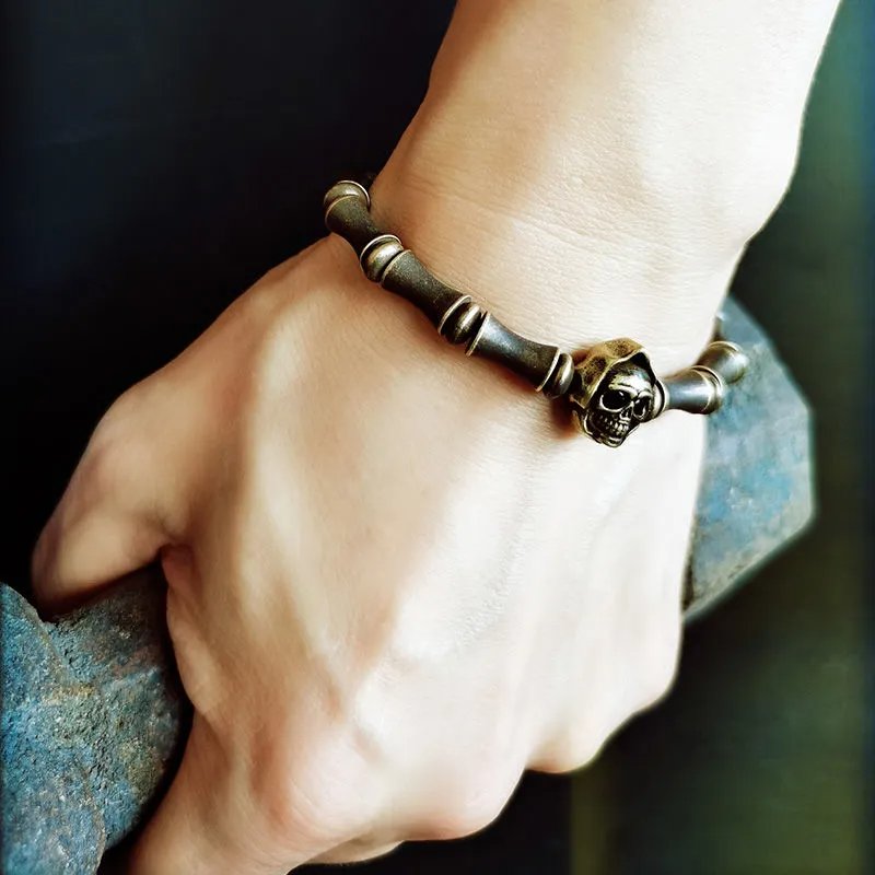 Silver bead bracelet mens - Good Luck