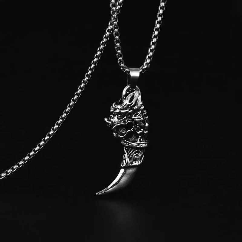 Lucky Charm Chinese Bracelet - Men Wolf Tooth Necklace, Good Luck