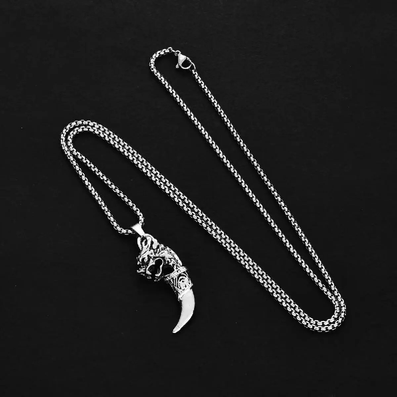 Lucky Charm Chinese Bracelet - Men Wolf Tooth Necklace, Good Luck