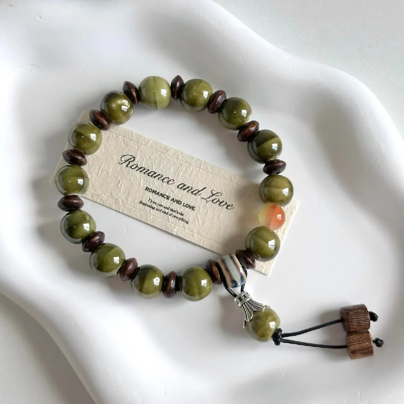 Lucky Wealth Bracelet - Matte Ceramic Chinese Bead