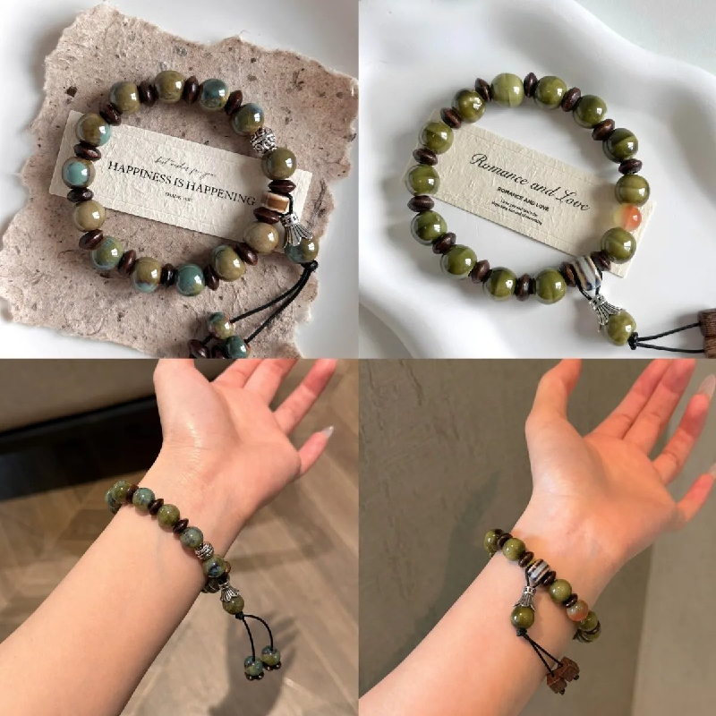 Lucky Wealth Bracelet - Matte Ceramic Chinese Bead
