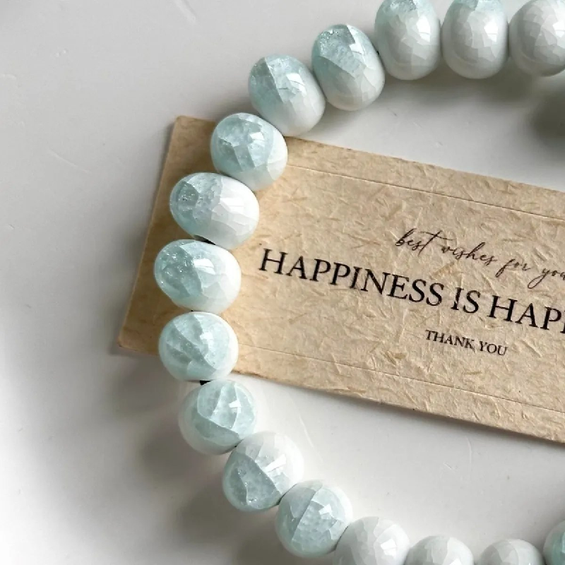 Popular Crystal Bracelets - Ice Crack Ceramic Women Luck Bangle