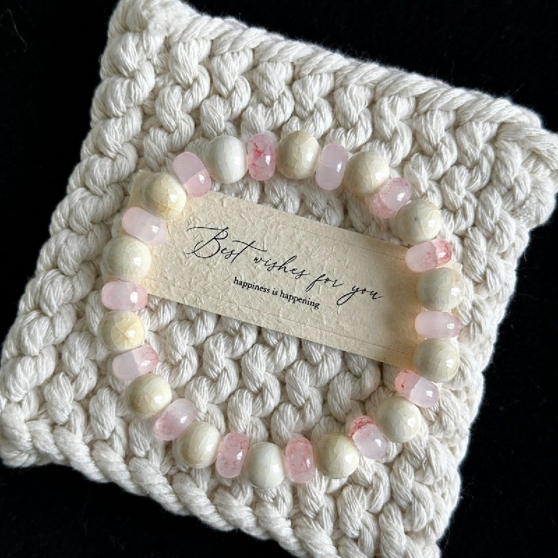 Beaded Charm Bracelets For Women - Handmade Rose Lucky Bracelet