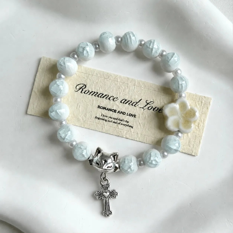 Charm Stone Bracelet - Handmade Ceramic Lucky Bead