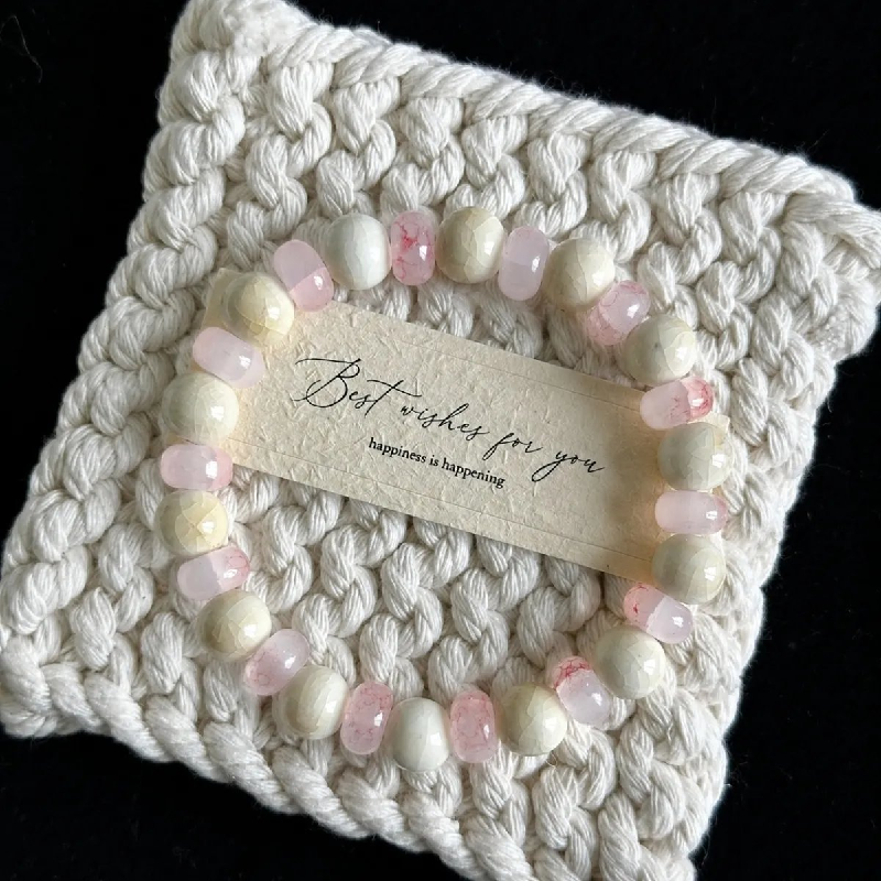Best Selling Beaded Bracelets - Rose Ceramic Luck Bracelet