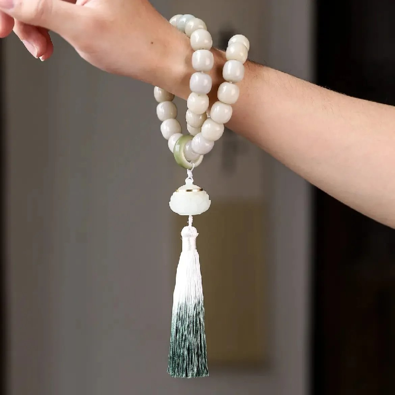 Natural Obsidian Bodhi Fengshui Bracelet for Calm & Luck