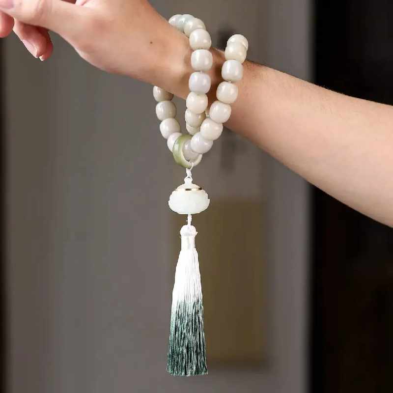 Natural Obsidian Bodhi Fengshui Bracelet for Calm & Luck