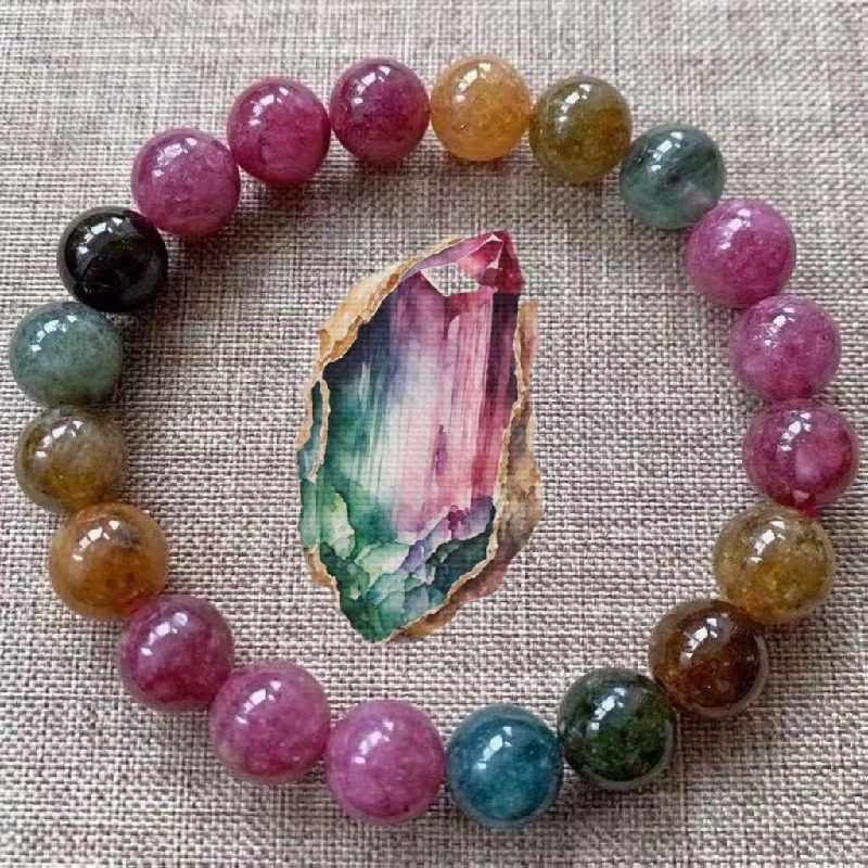 Brazilian Natural Tourmaline Bracelet - Jade Wrap Prosperity Bracelet