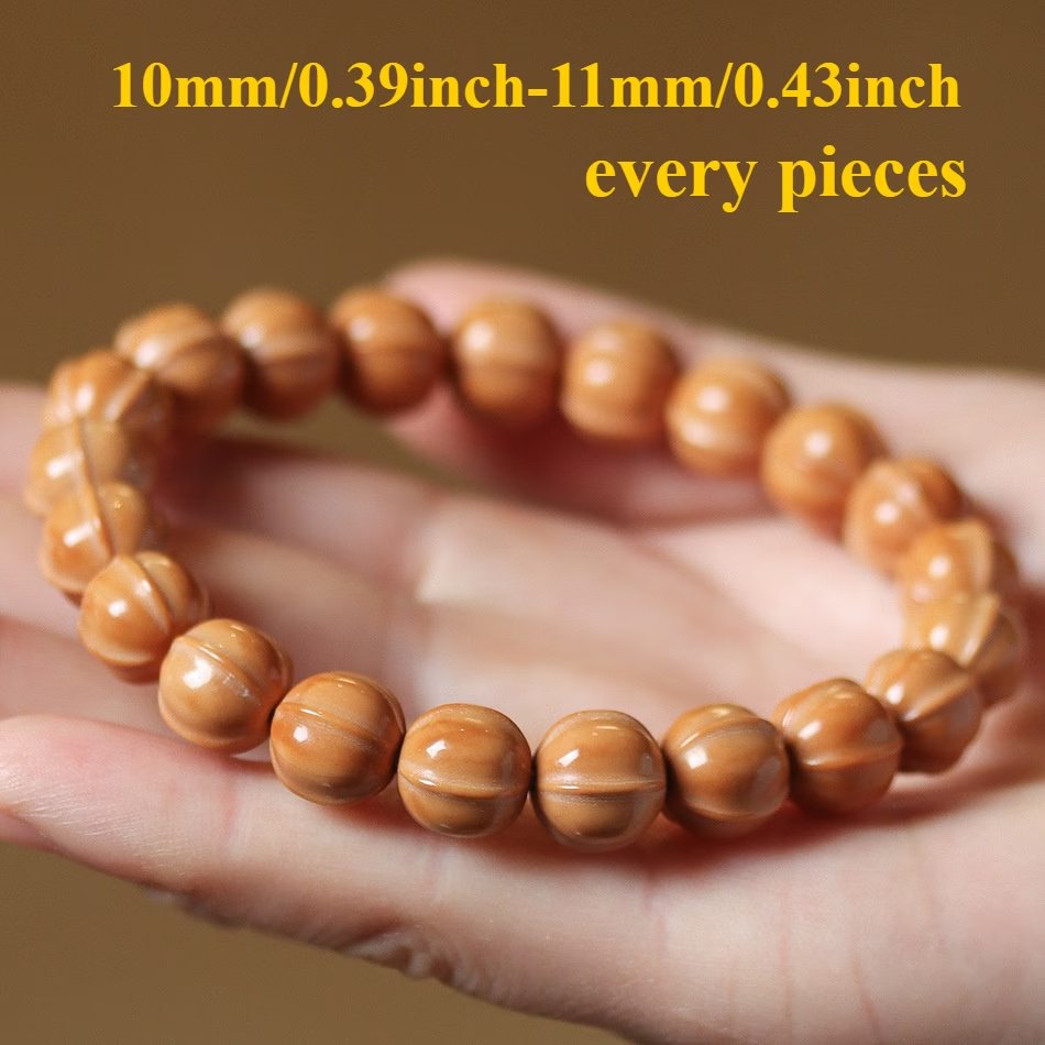 Handcrafted Walnut & Bead Bracelet - Spiritual Wooden Meditation Jewelry Perfect Gift for Loved Ones