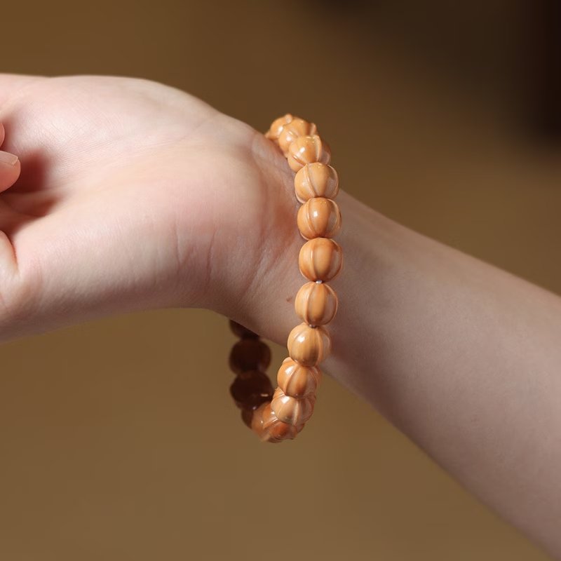 Handcrafted Walnut & Bead Bracelet - Spiritual Wooden Meditation Jewelry Perfect Gift for Loved Ones
