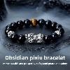 Tiger Eye & Obsidian Pixiu Bracelet | 999 Silver