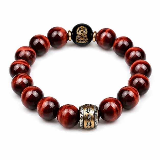 Red Tiger Eye Fortune Bracelet – Chinese Buddha Beaded Bracelet