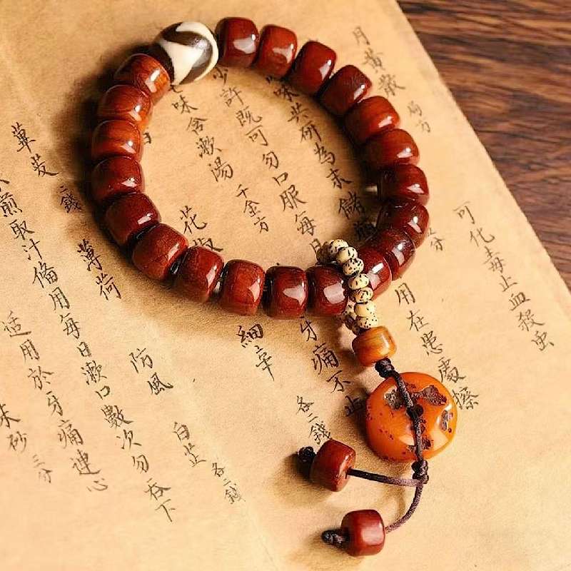 Tibetan Dzi Yak Bone Bracelet – Vintage Himalayan Mala