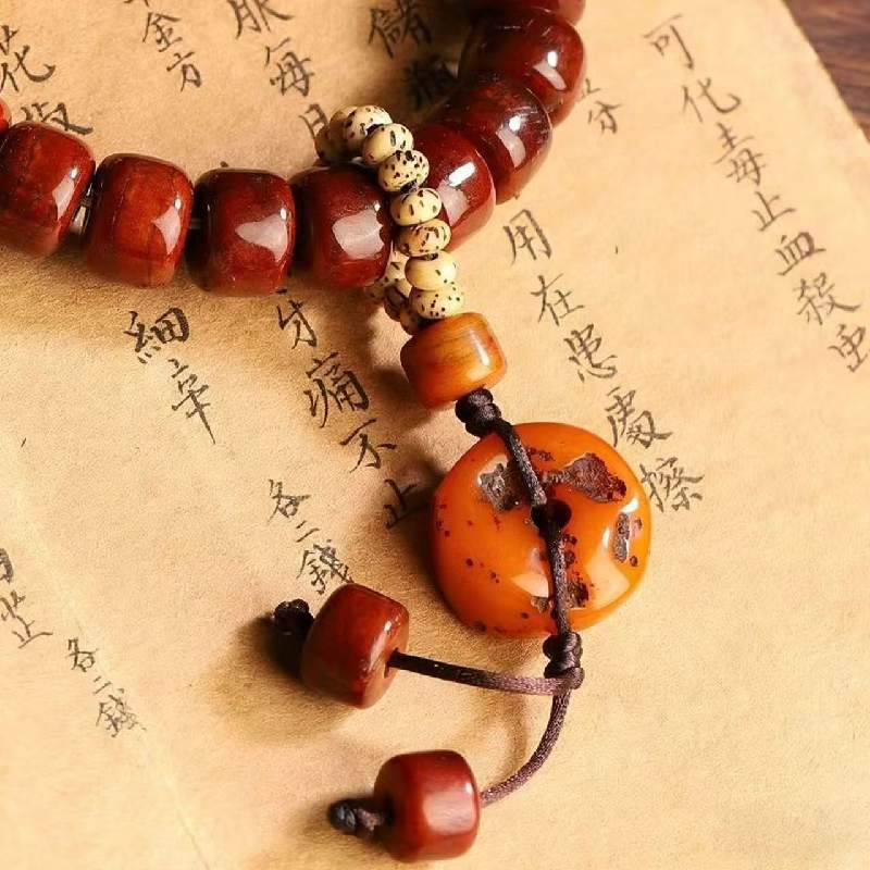 Tibetan Dzi Yak Bone Bracelet – Vintage Himalayan Mala