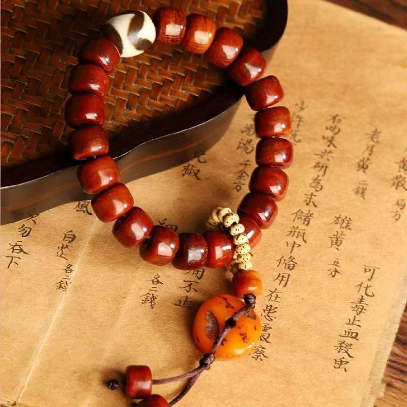 Tibetan Dzi Yak Bone Bracelet – Vintage Himalayan Mala