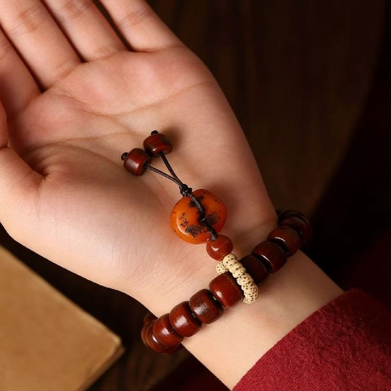 Tibetan Dzi Yak Bone Bracelet – Vintage Himalayan Mala