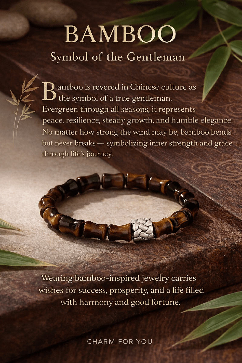Bamboo Tiger Eye Bracelet – Sterling Silver Mala Bracelet